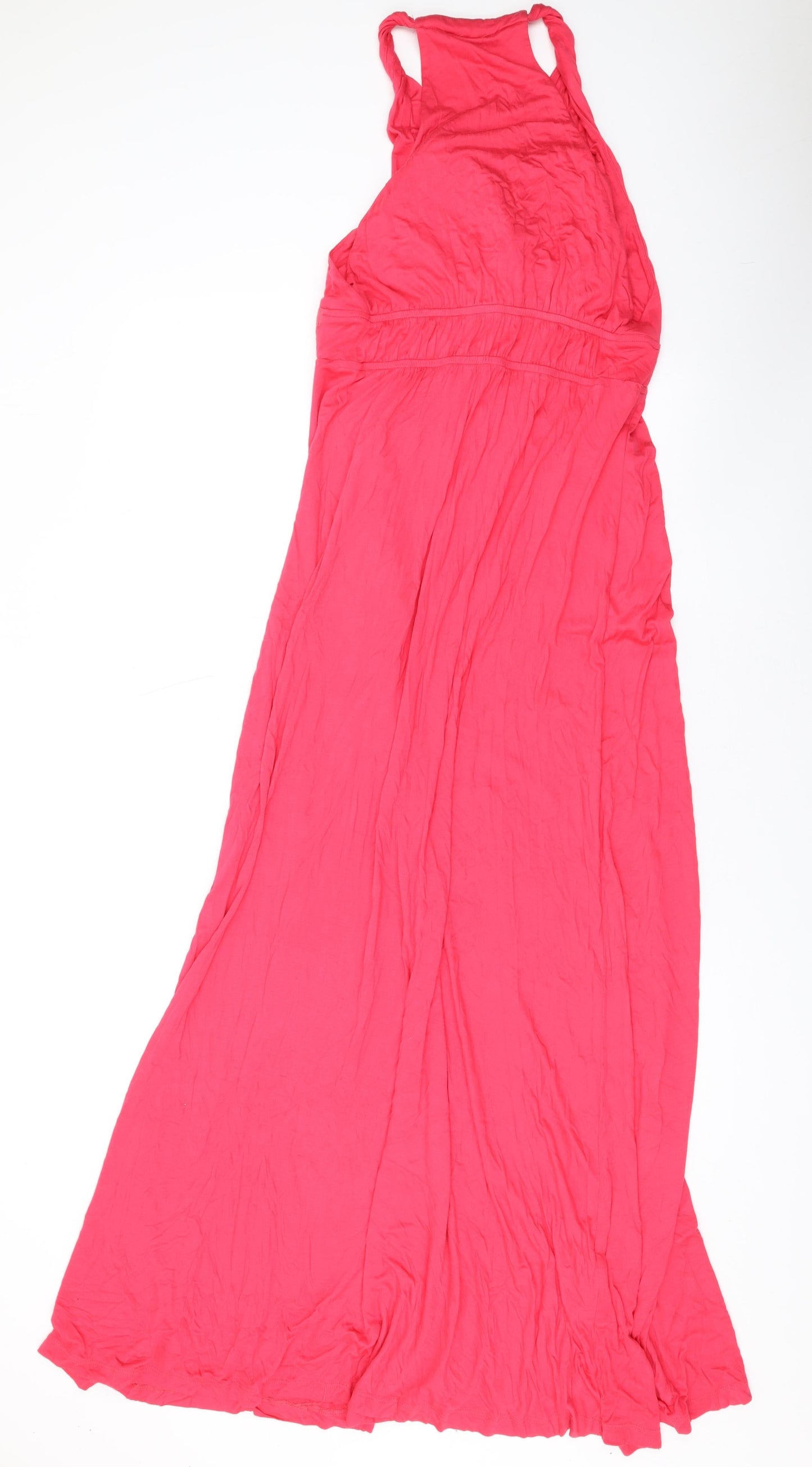 NEXT Womens Pink Viscose Maxi Size 12 V-Neck Pullover - Beaded