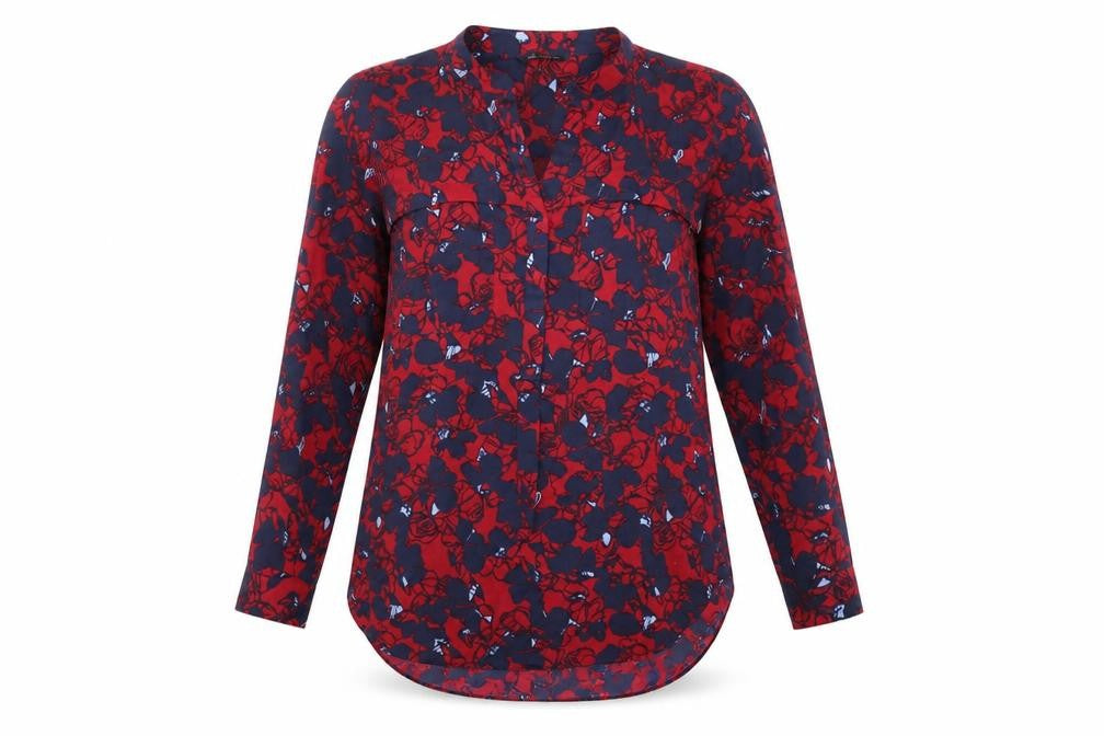 Womens UK Size 10 Marks and Spencer Red Basic Button-Up