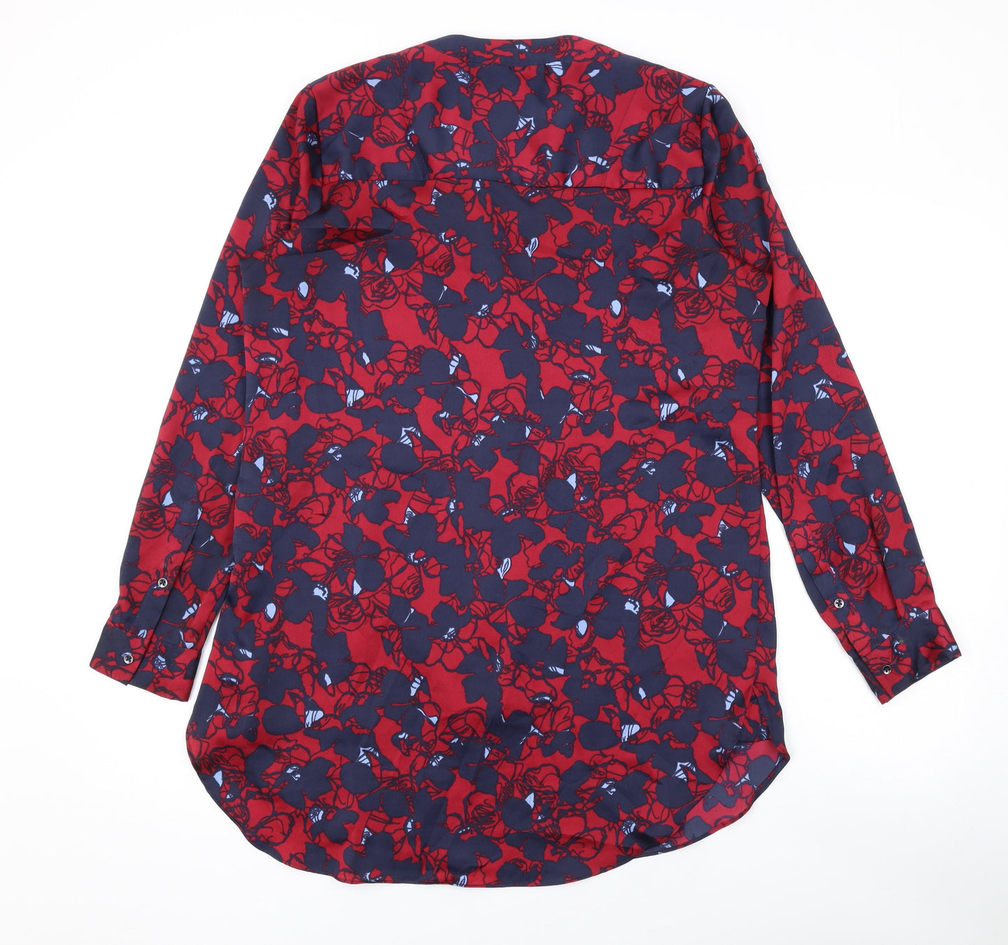 Womens UK Size 10 Marks and Spencer Red Basic Button-Up
