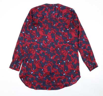 Womens UK Size 10 Marks and Spencer Red Basic Button-Up