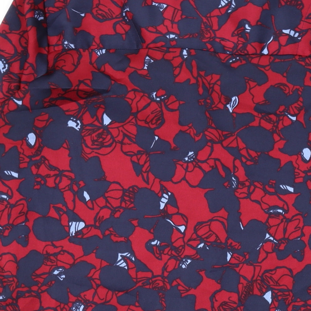 Womens UK Size 10 Marks and Spencer Red Basic Button-Up