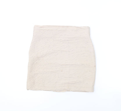 Miss Selfridge Womens Beige Polyester Bandage Skirt Size 8