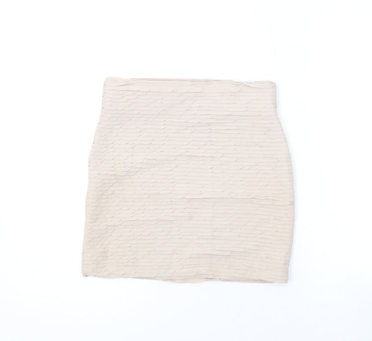 Miss Selfridge Womens Beige Polyester Bandage Skirt Size 8