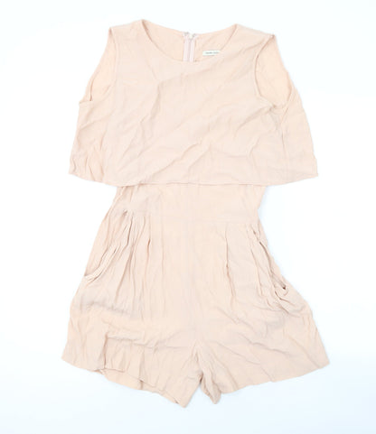 River Island Womens Pink Viscose Playsuit One-Piece Size 8 Zip