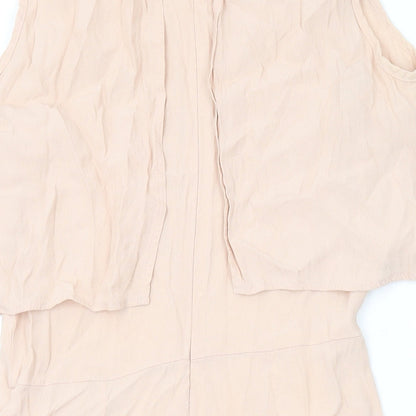 River Island Womens Pink Viscose Playsuit One-Piece Size 8 Zip