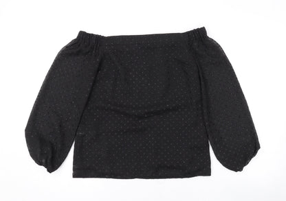 Womens UK Size 8 Oasis Black Basic Blouse