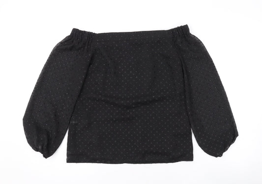 Womens UK Size 8 Oasis Black Basic Blouse