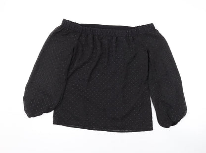 Womens UK Size 8 Oasis Black Basic Blouse