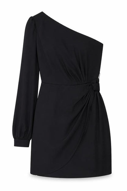 Only Womens Black Polyester Mini Size S Off the Shoulder Zip