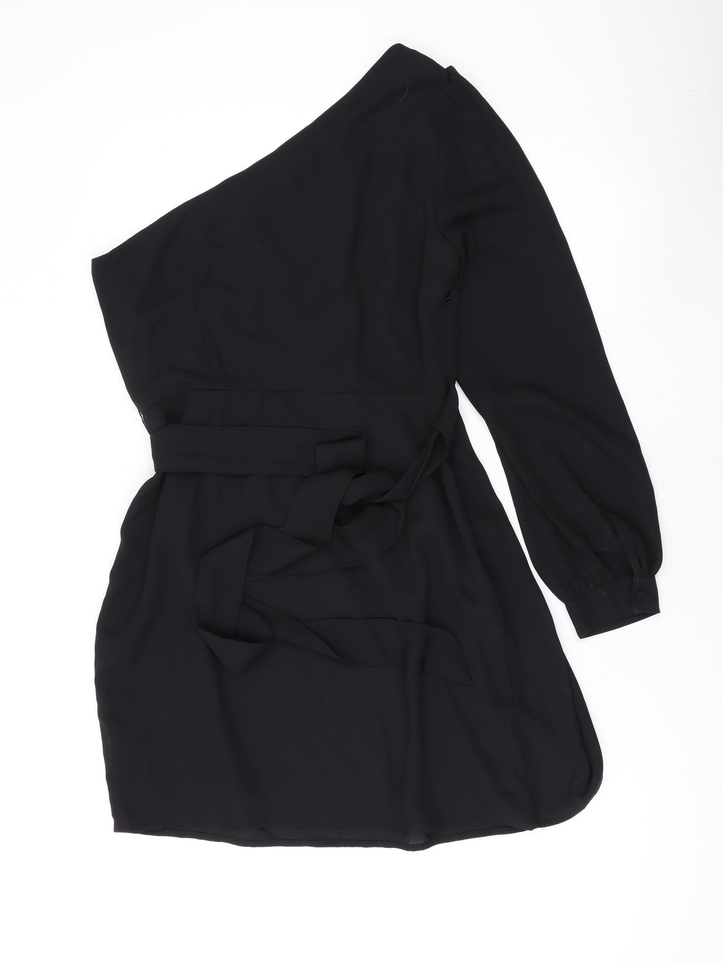 Only Womens Black Polyester Mini Size S Off the Shoulder Zip