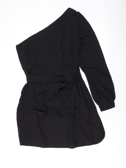 Only Womens Black Polyester Mini Size S Off the Shoulder Zip