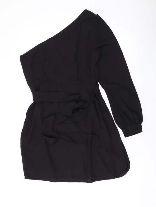 Only Womens Black Polyester Mini Size S Off the Shoulder Zip