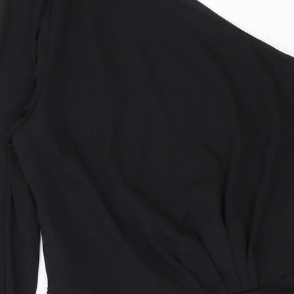 Only Womens Black Polyester Mini Size S Off the Shoulder Zip