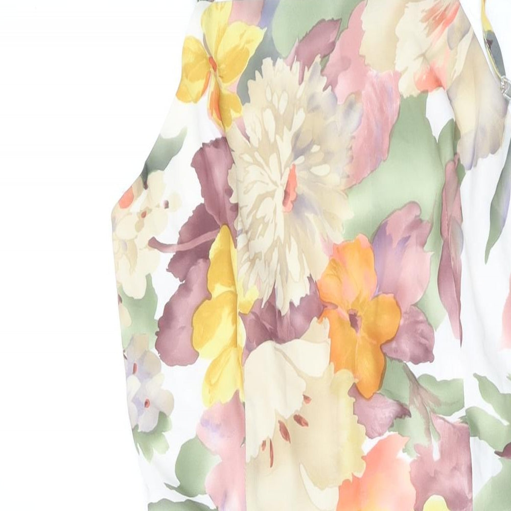 Love Womens Multicoloured Floral Polyester A-Line Size XS Square Neck Zip