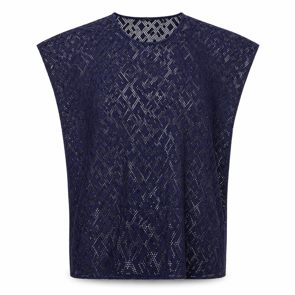 Marks and Spencer Womens Blue Geometric Polyester Cover Up Size 16