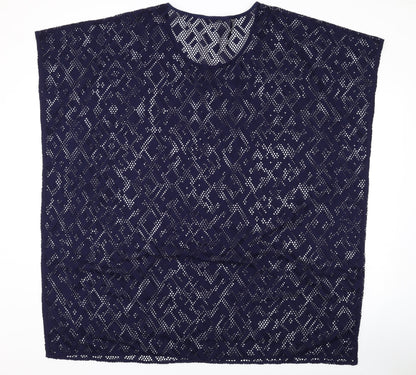 Marks and Spencer Womens Blue Geometric Polyester Cover Up Size 16