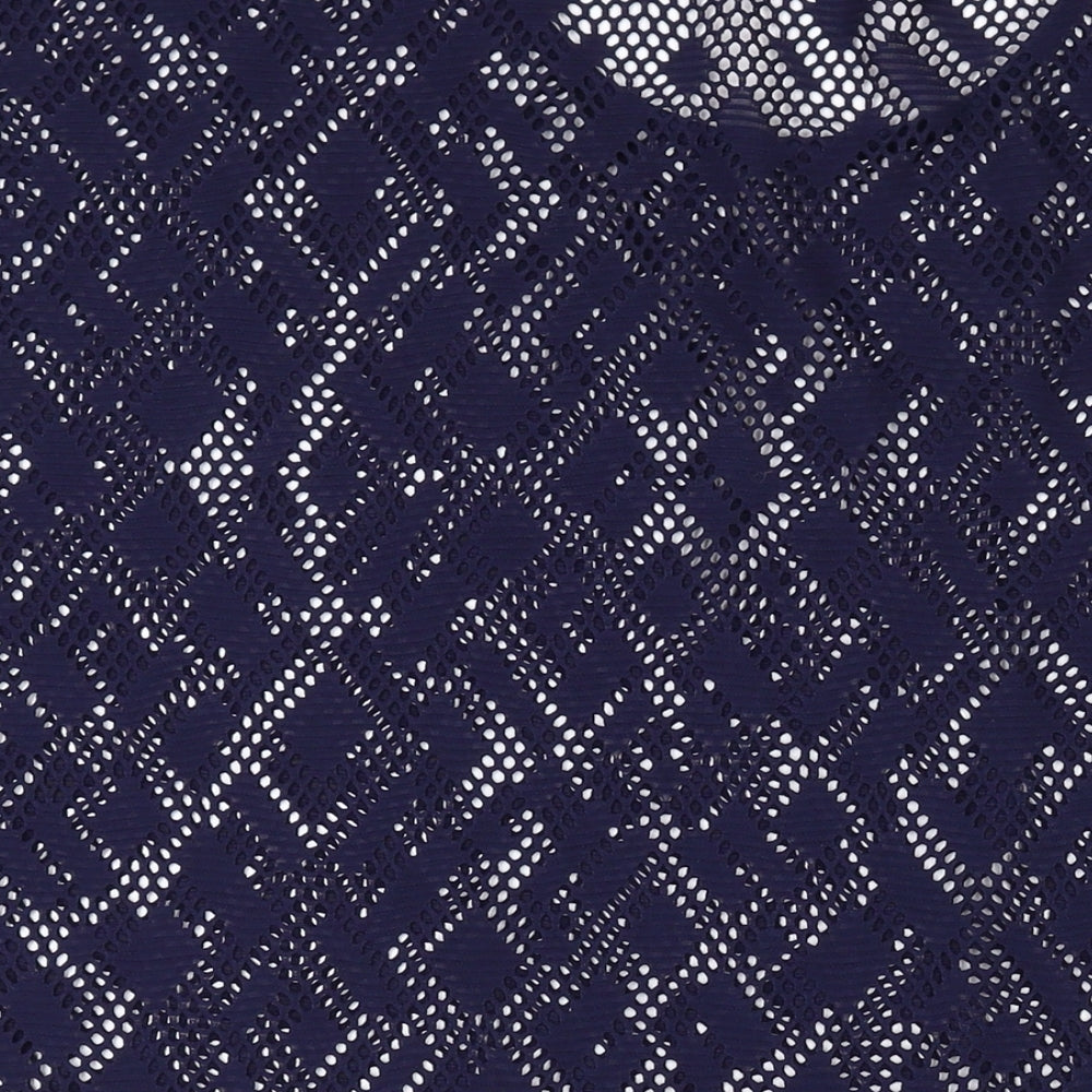 Marks and Spencer Womens Blue Geometric Polyester Cover Up Size 16