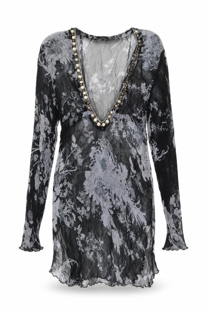Lini Womens Black Flecked Polyester Cover Up Size M