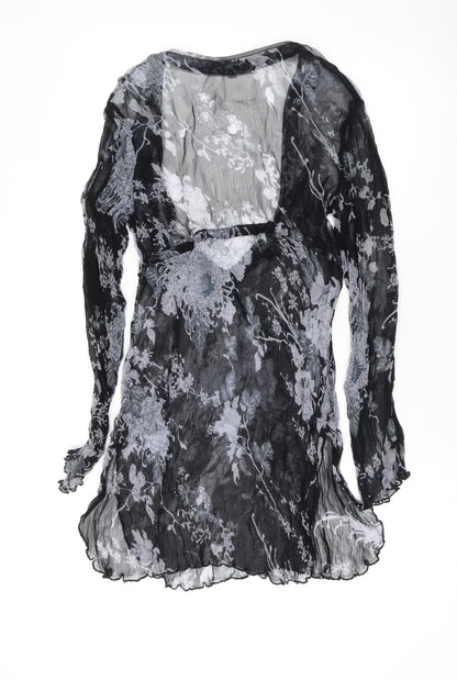 Lini Womens Black Flecked Polyester Cover Up Size M