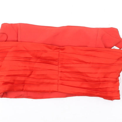 Womens UK Size S Zara Red Basic Blouse