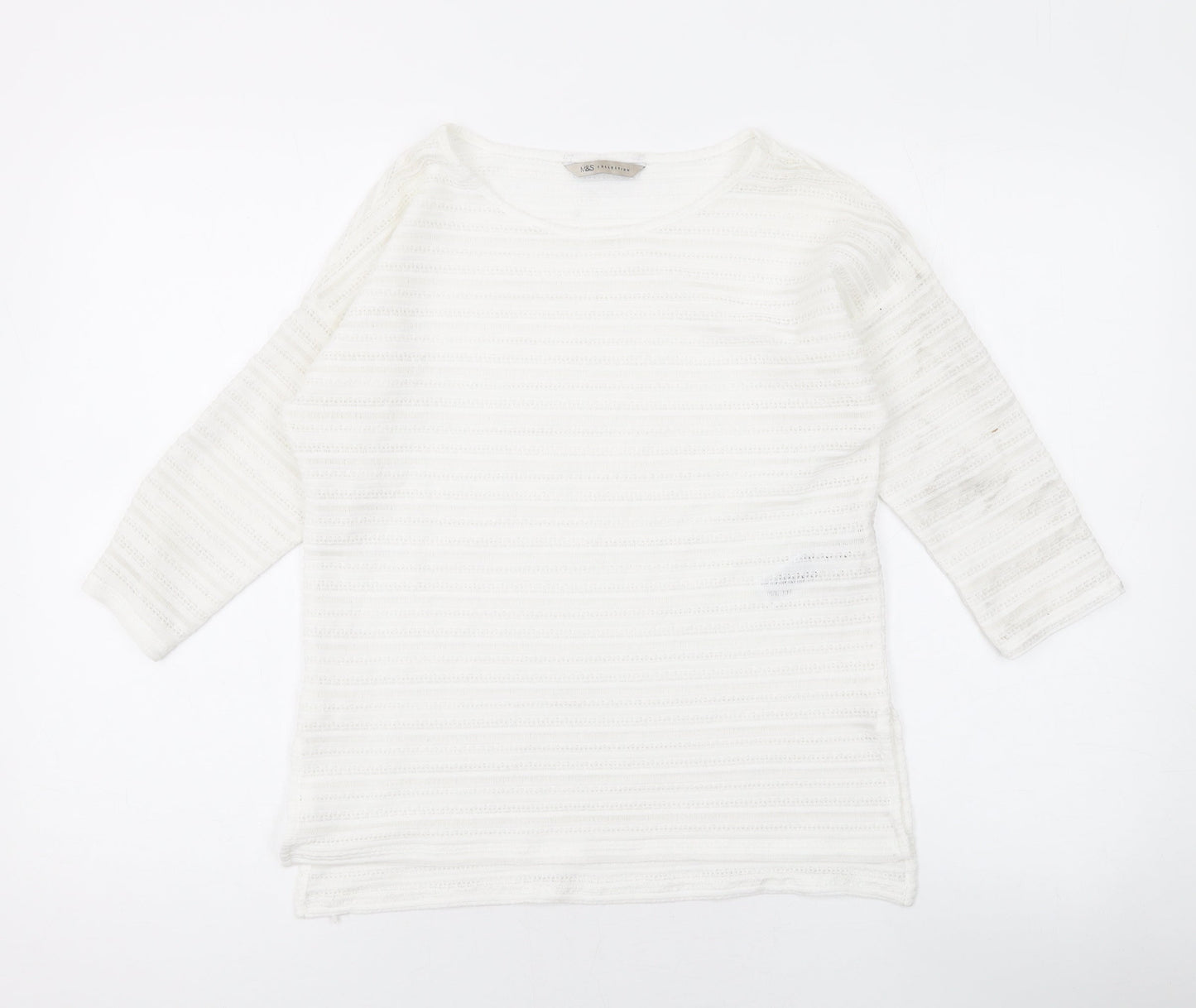 Womens UK Size 8 Marks and Spencer White Pullover Jumper