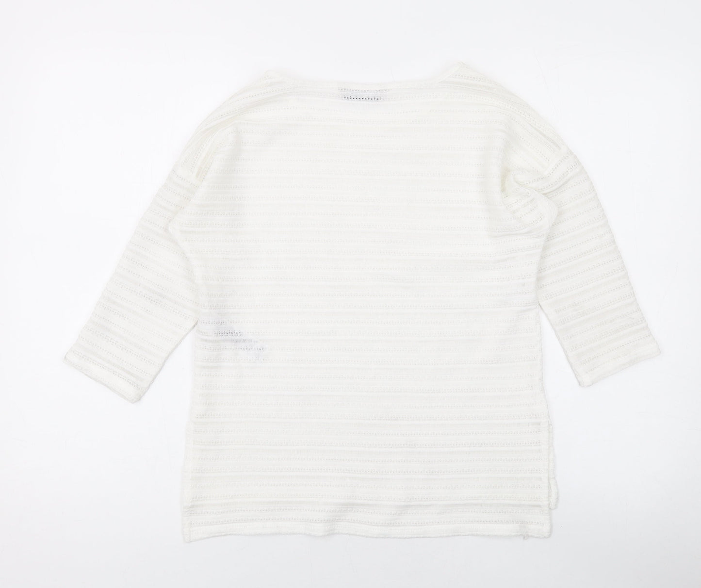 Womens UK Size 8 Marks and Spencer White Pullover Jumper