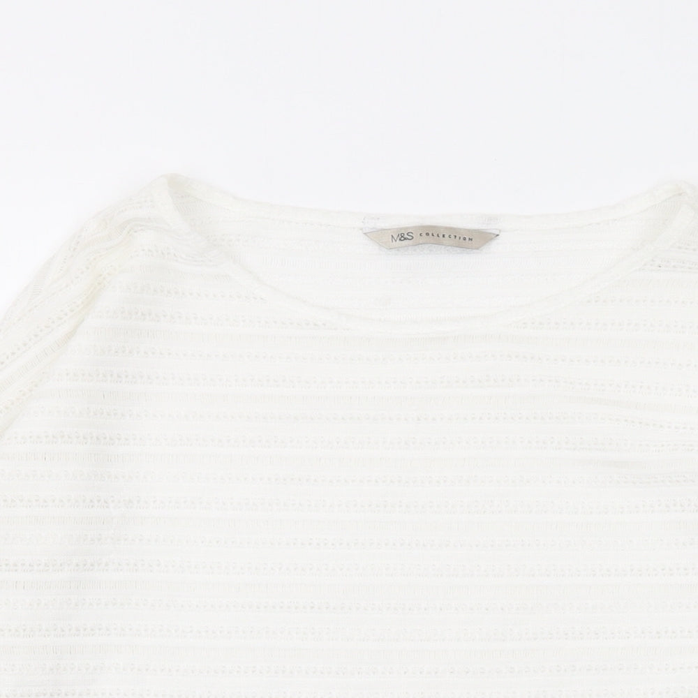 Womens UK Size 8 Marks and Spencer White Pullover Jumper