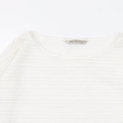 Womens UK Size 8 Marks and Spencer White Pullover Jumper