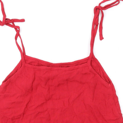 Miss Selfridge Womens Red Viscose Camisole Tank Size 6 Scoop Neck