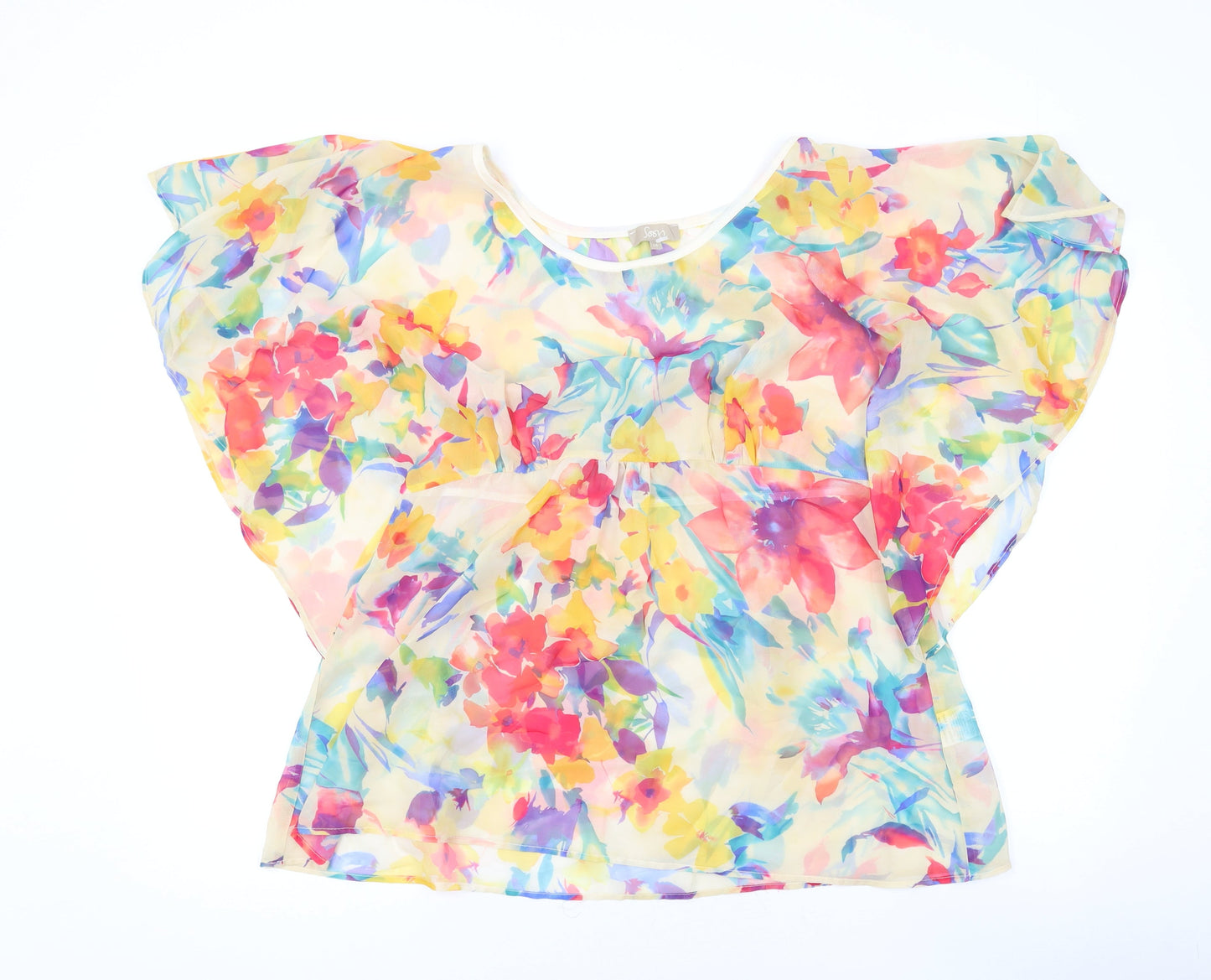 Womens UK Size 16 Soon Multicoloured Basic Blouse