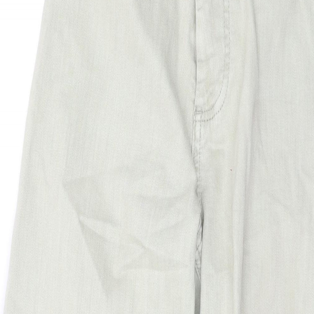 Denim & Co. Womens Green Cotton Wide-Leg Jeans Size 6 L27 in Regular Zip