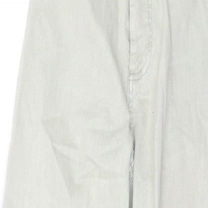 Denim & Co. Womens Green Cotton Wide-Leg Jeans Size 6 L27 in Regular Zip