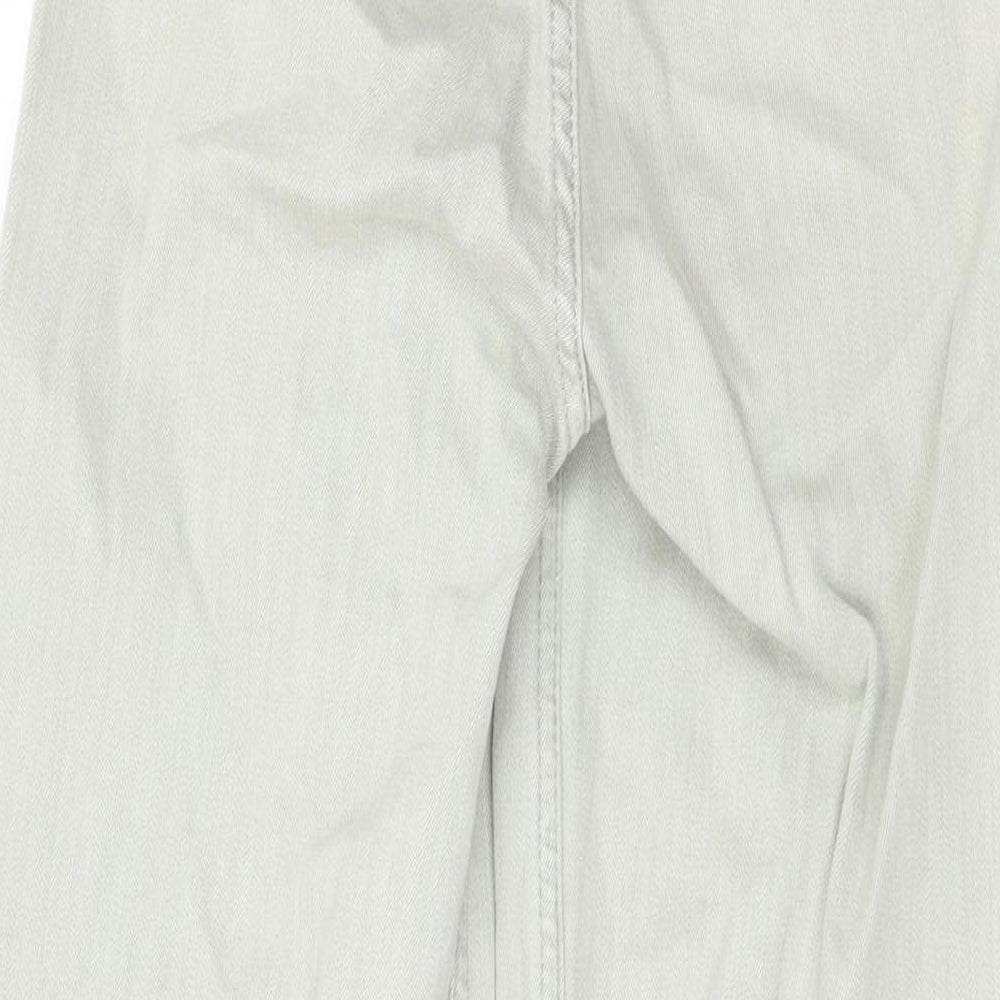 Denim & Co. Womens Green Cotton Wide-Leg Jeans Size 6 L27 in Regular Zip