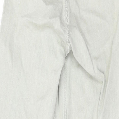 Denim & Co. Womens Green Cotton Wide-Leg Jeans Size 6 L27 in Regular Zip