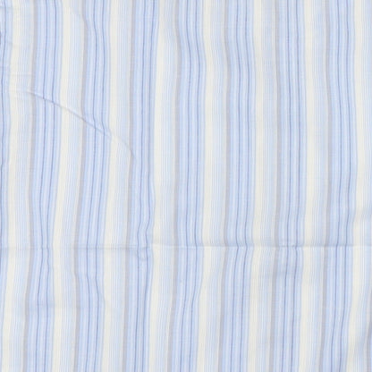 Viyella Mens Blue Striped Polyester Dress Shirt Size 16 Collared Button