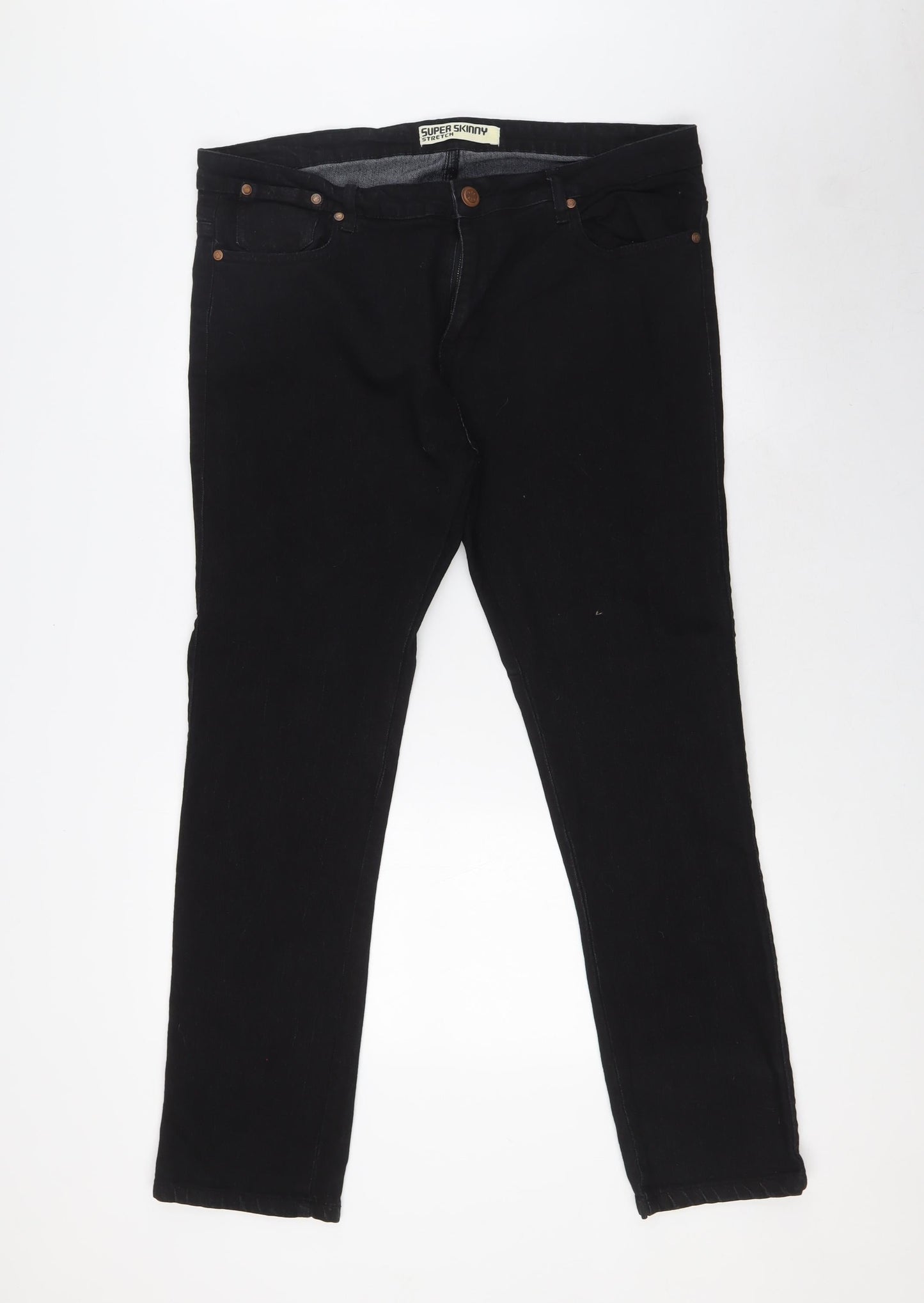 526 Mens Black Cotton Skinny Jeans Size 38 in L30 in Extra-Slim Zip