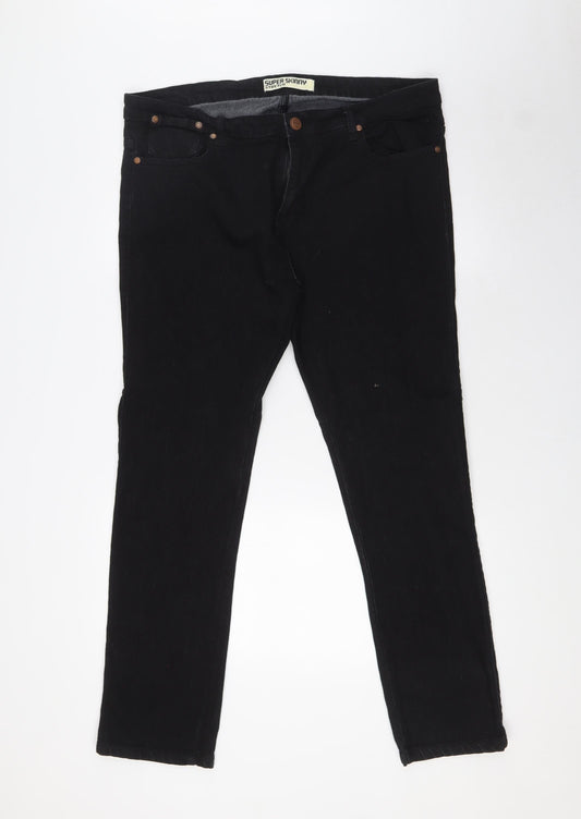 526 Mens Black Cotton Skinny Jeans Size 38 in L30 in Extra-Slim Zip