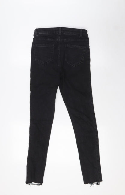 915 Generation Girls Beige Cotton Skinny Jeans Size 14 Years L27 in Slim Zip - Raw Hem