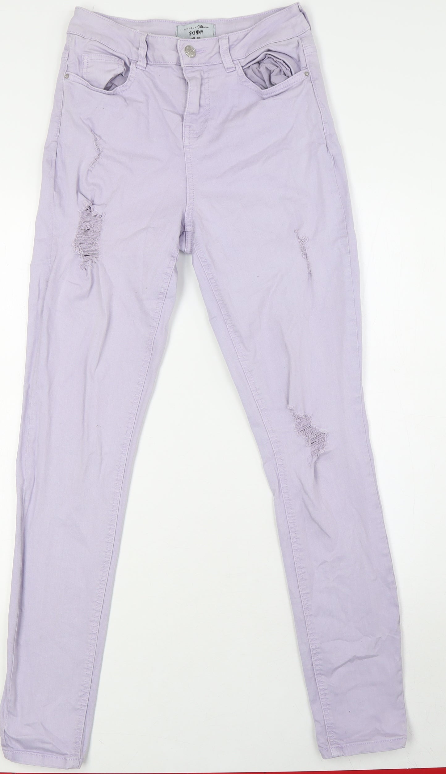 New Look Girls Purple Cotton Skinny Jeans Size 14 Years L30 in Regular Zip