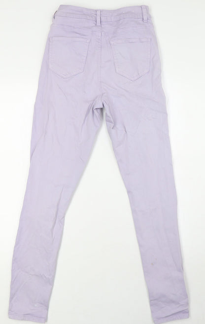 New Look Girls Purple Cotton Skinny Jeans Size 14 Years L30 in Regular Zip