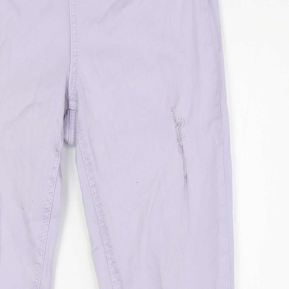 New Look Girls Purple Cotton Skinny Jeans Size 14 Years L30 in Regular Zip
