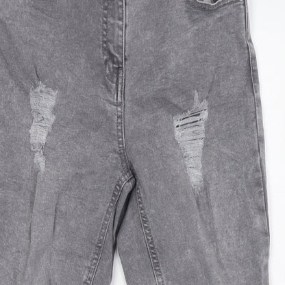 Candy Boys Grey Cotton Skinny Jeans Size 12 Years L25 in Regular Zip - Destressed