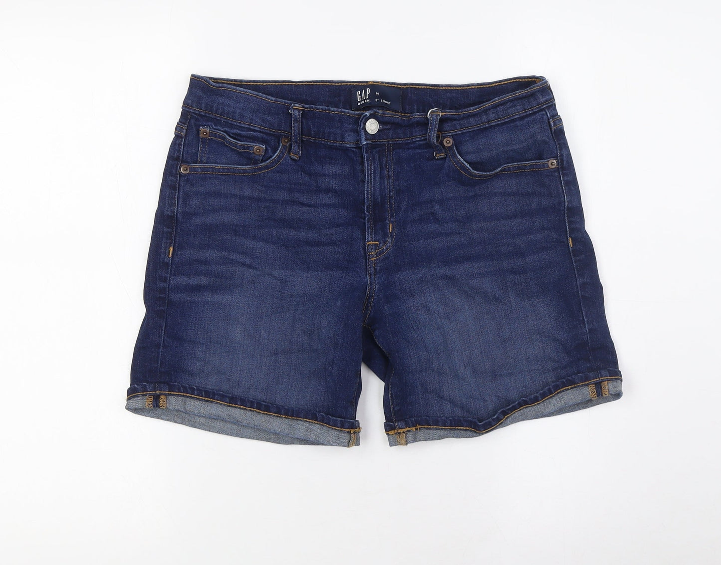 Gap Mens Blue Cotton Bermuda Shorts Size 28 in L6 in Regular Zip - turn ups