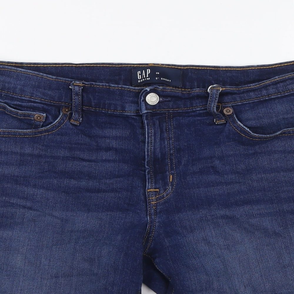 Gap Mens Blue Cotton Bermuda Shorts Size 28 in L6 in Regular Zip - turn ups