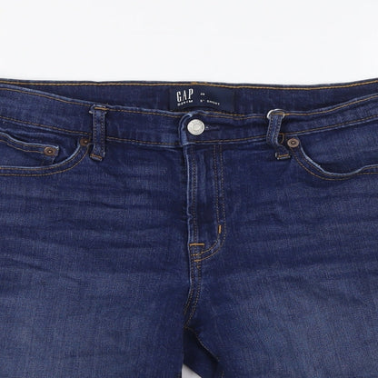 Gap Mens Blue Cotton Bermuda Shorts Size 28 in L6 in Regular Zip - turn ups