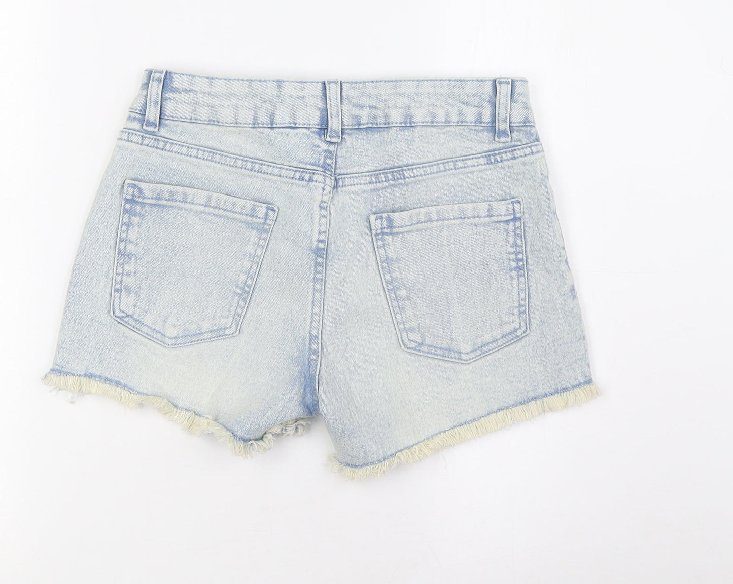 Denim & Co. Womens Blue Cotton Basic Shorts Size 8 L3 in Regular Zip