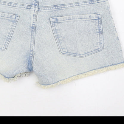 Denim & Co. Womens Blue Cotton Basic Shorts Size 8 L3 in Regular Zip