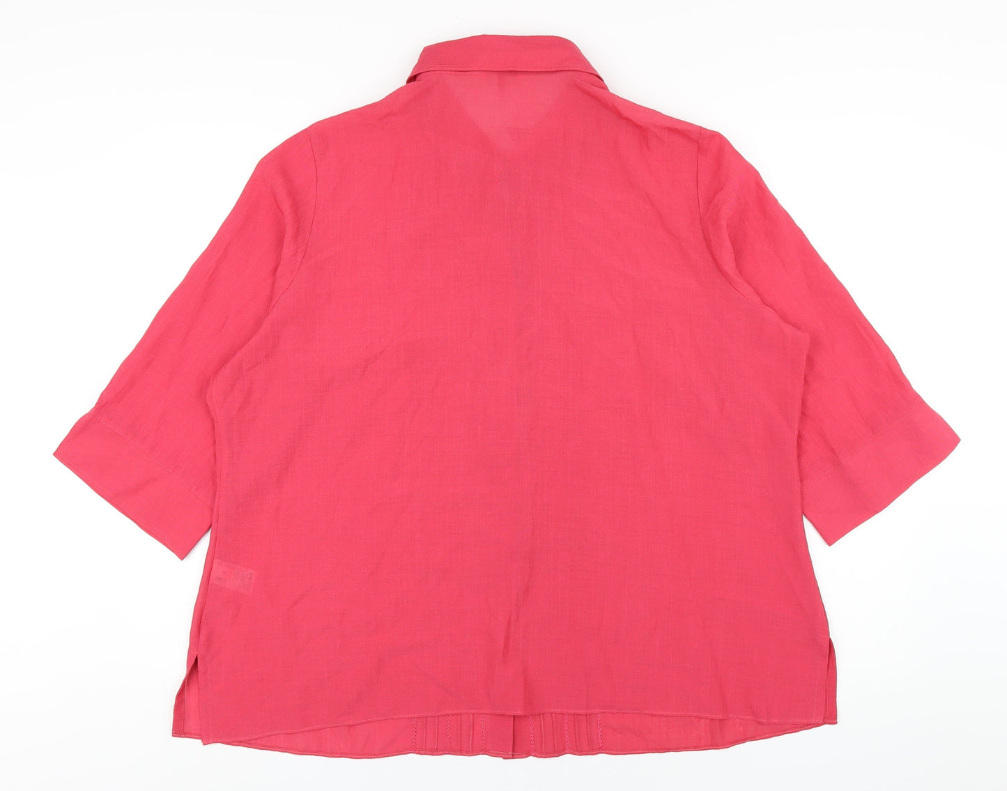 Marks and Spencer Womens Pink Polyester Basic Button-Up Size 22 Collared