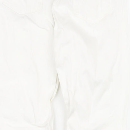 Uniqlo Womens White Cotton Straight Jeans Size 24 in L27 in Regular Zip