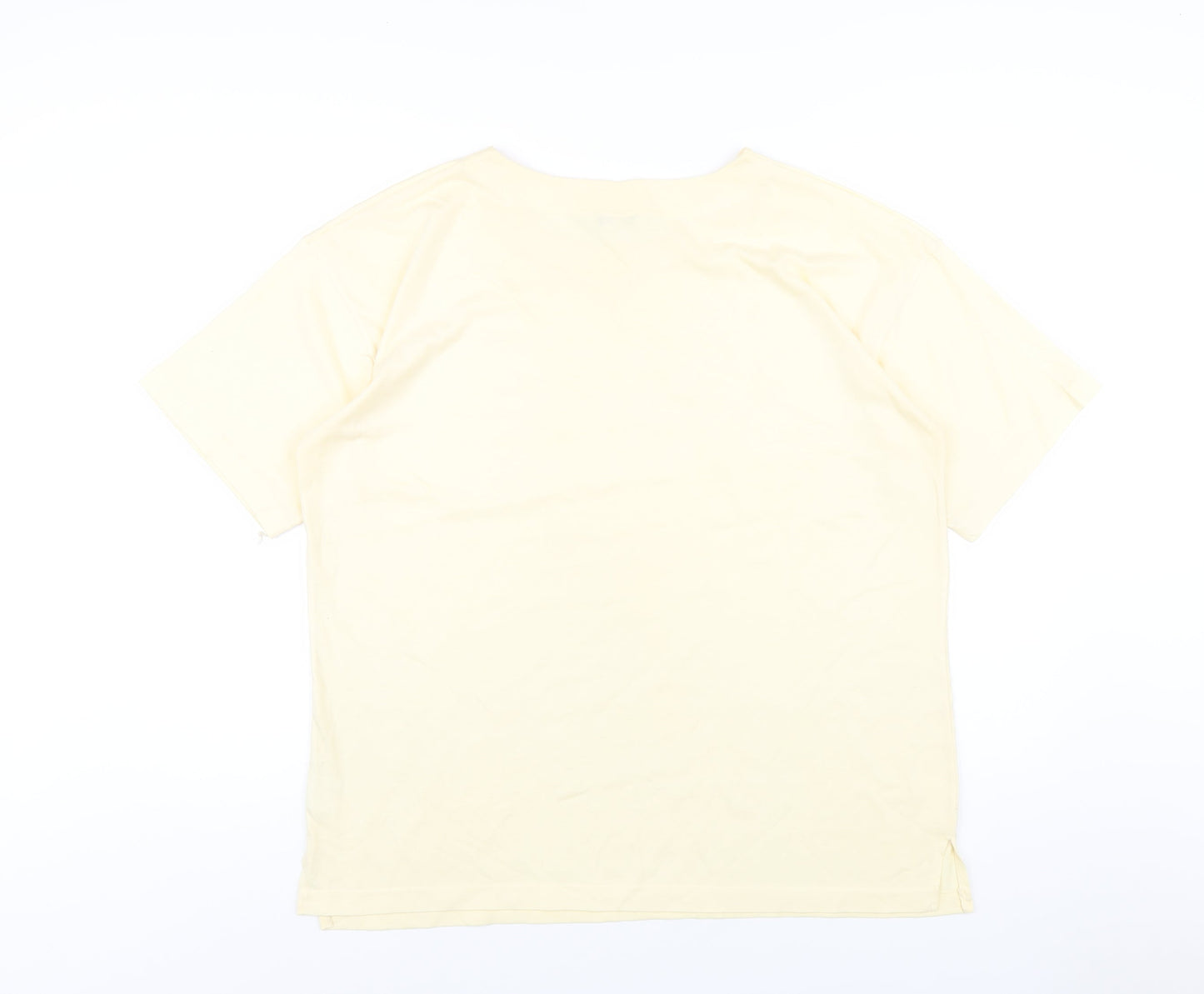 Prima Womens Yellow Polyester Basic T-Shirt Size 18 Round Neck